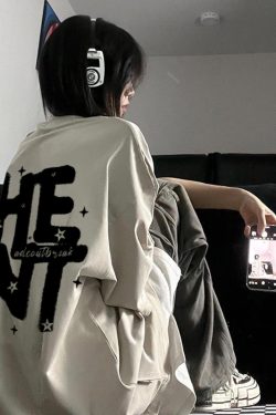 American Retro Letter Print Pure Cotton Short-Sleeve T-Shirt for Men and Women, Plus Size Loose Street Hip-Hop Couple Style