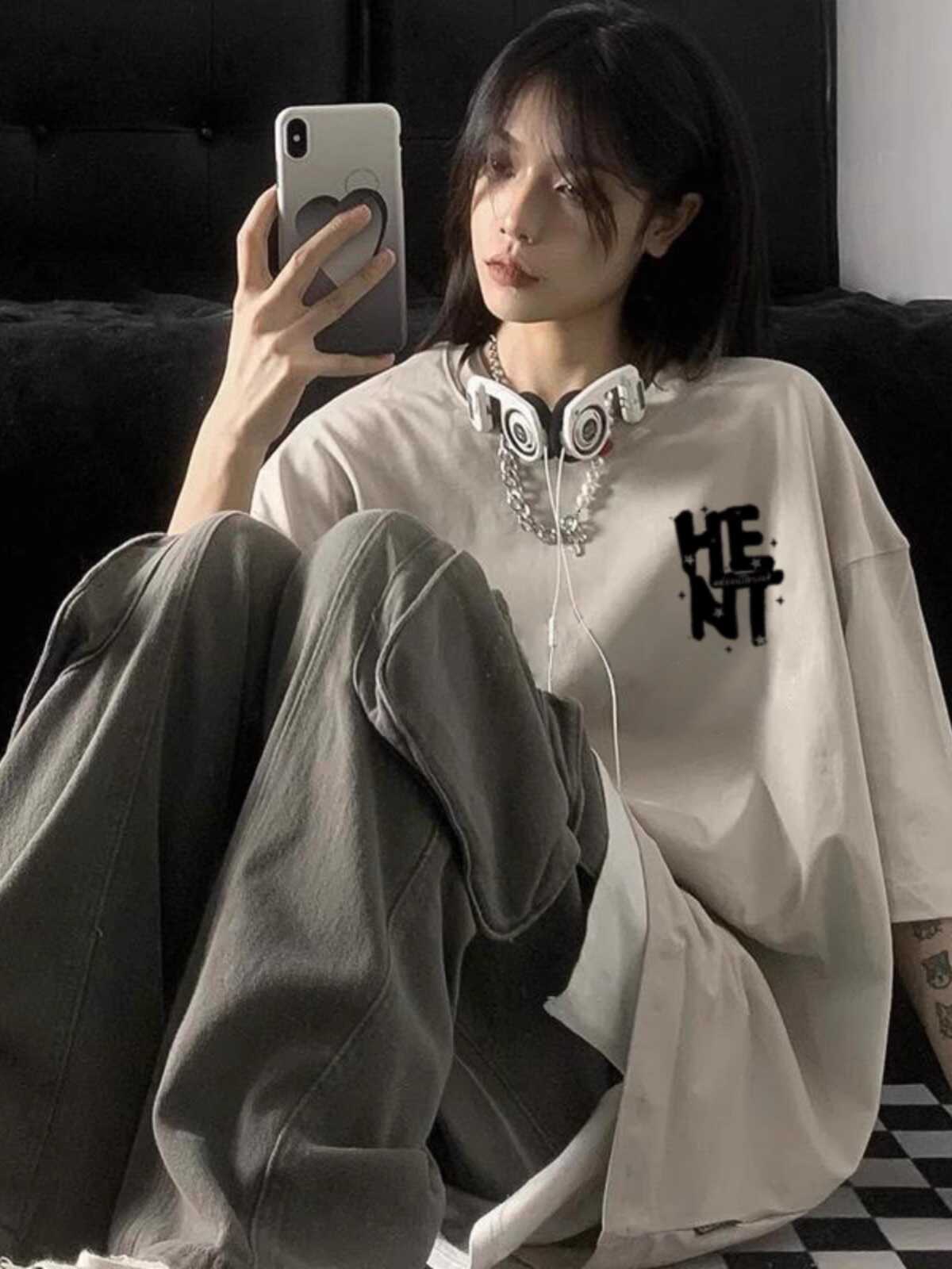 American Retro Letter Print Pure Cotton Short-Sleeve T-Shirt for Men and Women, Plus Size Loose Street Hip-Hop Couple Style American Retro Letter Print Pure Cotton Short-Sleeve T-Shirt for Men and Women, Plus Size Loose Street Hip-Hop Couple Style