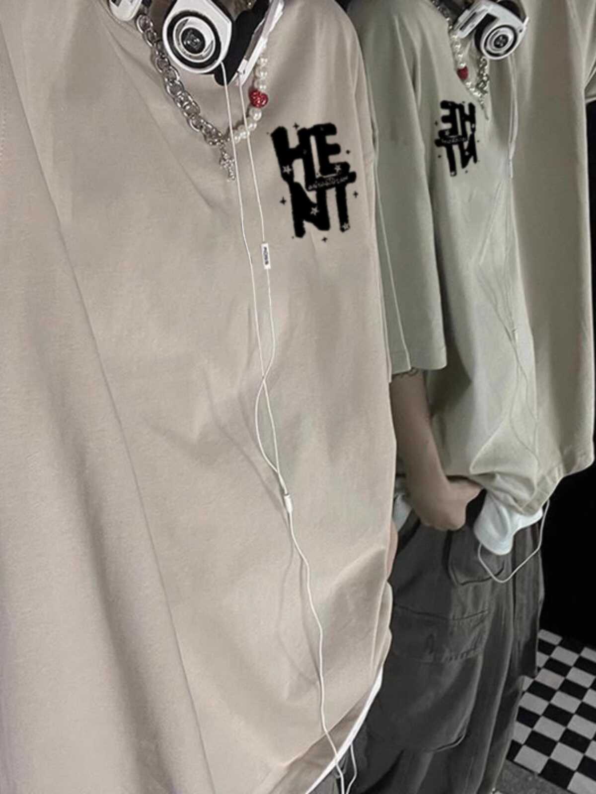 American Retro Letter Print Pure Cotton Short-Sleeve T-Shirt for Men and Women, Plus Size Loose Street Hip-Hop Couple Style American Retro Letter Print Pure Cotton Short-Sleeve T-Shirt for Men and Women, Plus Size Loose Street Hip-Hop Couple Style