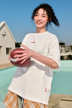 American Retro Letter Print Short Sleeve T-Shirt - Unisex Heavyweight Loose Fit - 2025 Summer Fashion, Y2K Style