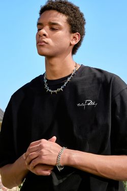 American Retro Letter Print Short-Sleeve T-Shirt for Men and Women, Loose Fit Hip-Hop Style, Summer 2025 Fashion