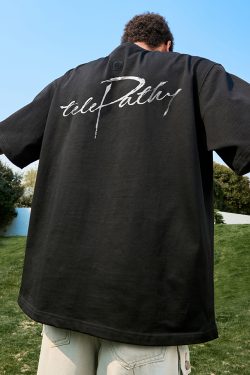 American Retro Letter Print Short-Sleeve T-Shirt for Men and Women, Loose Fit Hip-Hop Style, Summer 2025 Fashion