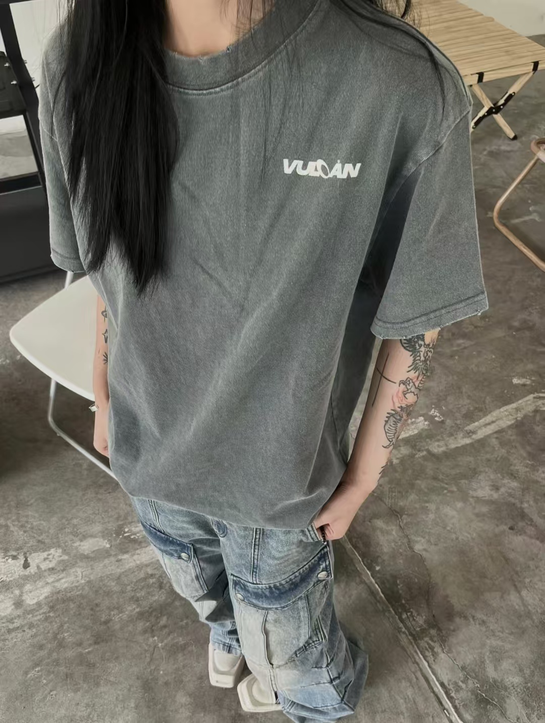 American Retro Letter Print Short-Sleeve T-Shirt for Women - Vintage 90s Loose Heavyweight Summer Top American Retro Letter Print Short-Sleeve T-Shirt for Women - Vintage 90s Loose Heavyweight Summer Top