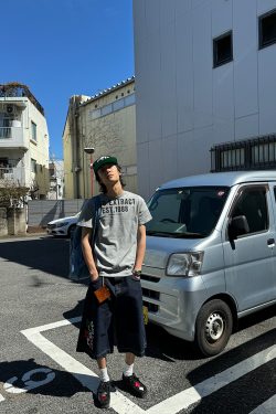 American Retro Letter Slogan Short Sleeve T-Shirt for Couples - Versatile Round Neck Trendy Loose Fit Unisex Top