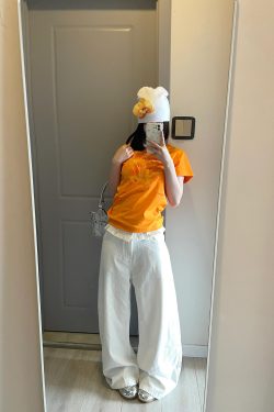 American Retro Lily Print Slim Short-Sleeve T-Shirt for Women - Summer Waist-Cinching Versatile Slimming Top