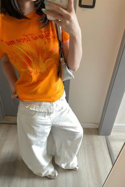 American Retro Lily Print Slim Short-Sleeve T-Shirt for Women - Summer Waist-Cinching Versatile Slimming Top