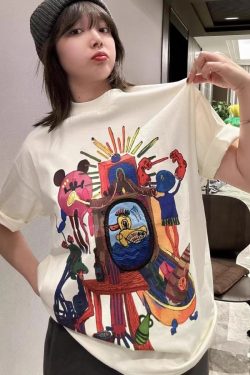 American Retro Loose-Fitting Pure Cotton Short-Sleeve T-Shirt for Women, Plus Size, Casual Versatile Style - Y2K Inspired