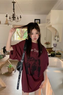 American Retro Mid-Length BF Style Pure Cotton Short-Sleeve T-Shirt for Men and Women, Plus Size Loose Summer Casual Top