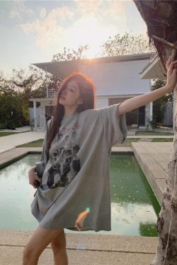 American Retro Mid-Length BF Style Pure Cotton Short-Sleeve T-Shirt for Men and Women, Plus Size Loose Summer Casual Top