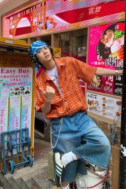 American Retro Orange Plaid Long Sleeve Shirt for Men and Women - Loose-Fitting Casual High Street Couple Top