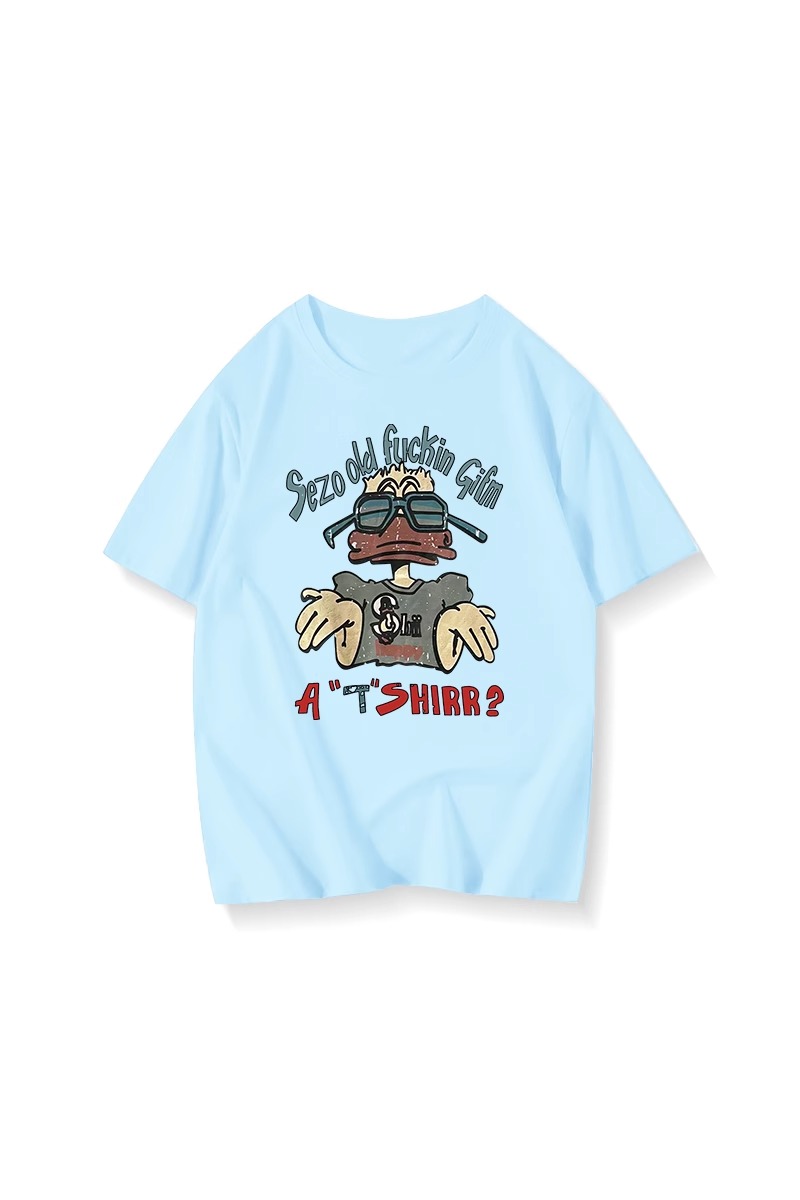 American Retro Oversized Cotton Duck Short-Sleeve T-Shirt for Men and Women, Plus Size, Loose Fit, Trendy Couple's Outfit American Retro Oversized Cotton Duck Short-Sleeve T-Shirt for Men and Women, Plus Size, Loose Fit, Trendy Couple's Outfit