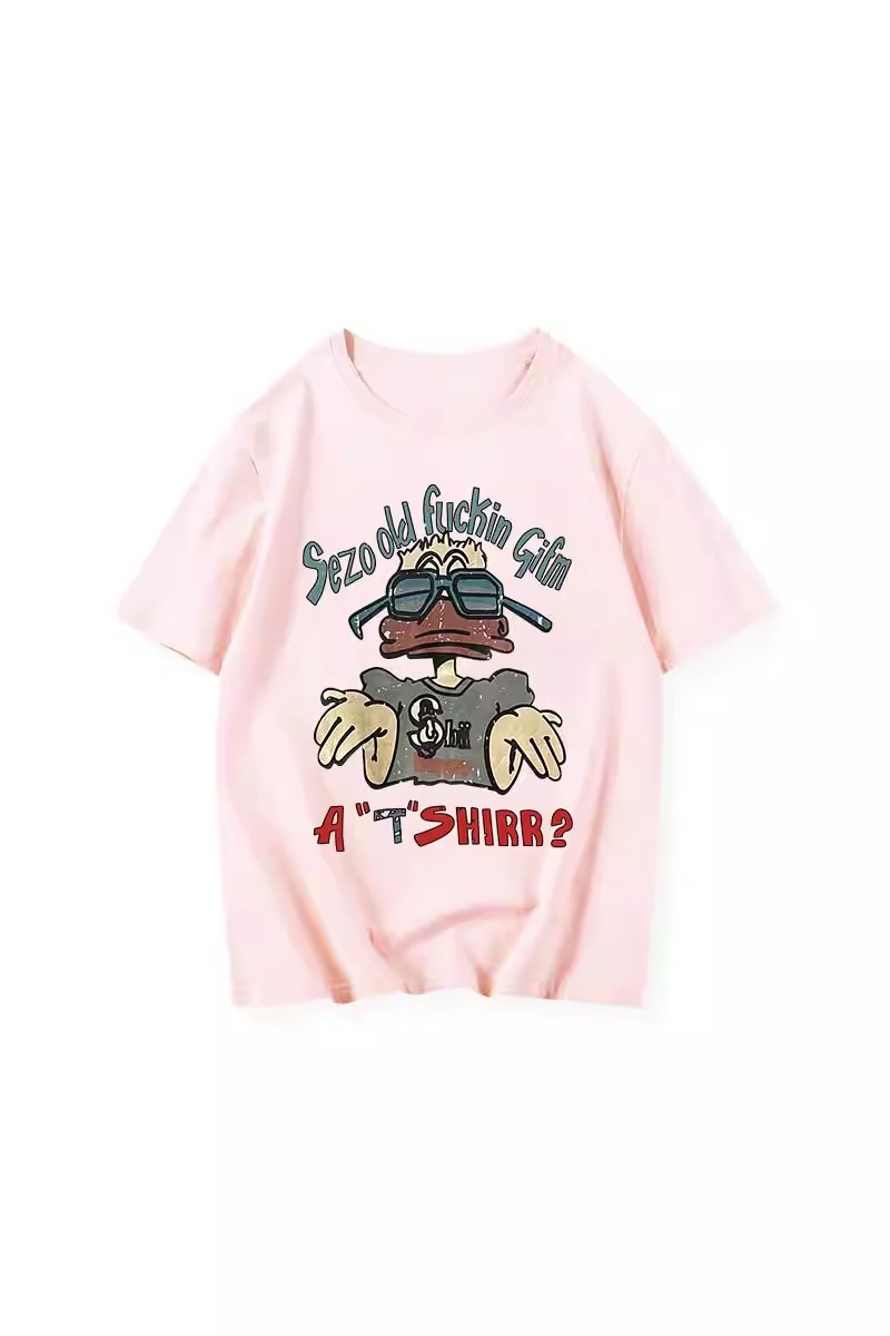 American Retro Oversized Cotton Duck Short-Sleeve T-Shirt for Men and Women, Plus Size, Loose Fit, Trendy Couple's Outfit American Retro Oversized Cotton Duck Short-Sleeve T-Shirt for Men and Women, Plus Size, Loose Fit, Trendy Couple's Outfit