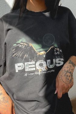 American Retro Oversized T-Shirt for Women - Short Sleeve Boyfriend Style Summer Top in Pure Desire Trend