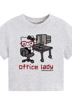 American Retro Parody Hello Kitty Shoulder-Baring Short Sleeve Women's Top - Slim Fit Stylish Summer Shirt 2025