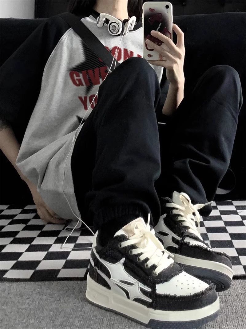 American Retro Patchwork Raglan Short Sleeve T-Shirt for Men and Women, Plus Size, Loose Fit, Trendy Hong Kong Style Couple Top American Retro Patchwork Raglan Short Sleeve T-Shirt for Men and Women, Plus Size, Loose Fit, Trendy Hong Kong Style Couple Top