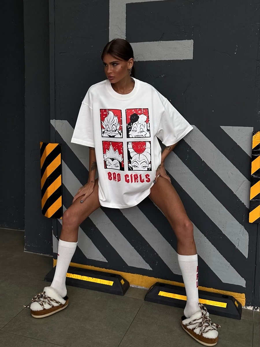 American Retro Quirky Cartoon Mermaid Sea Monster Print Oversized Short Sleeve T-Shirt for Women - Y2K Hot Girl Style American Retro Quirky Cartoon Mermaid Sea Monster Print Oversized Short Sleeve T-Shirt for Women - Y2K Hot Girl Style