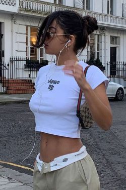 American Retro Short-Sleeve Crop Top for Women - Y2K Summer ABG Trendy T-Shirt, European Style Hot Girl Fashion