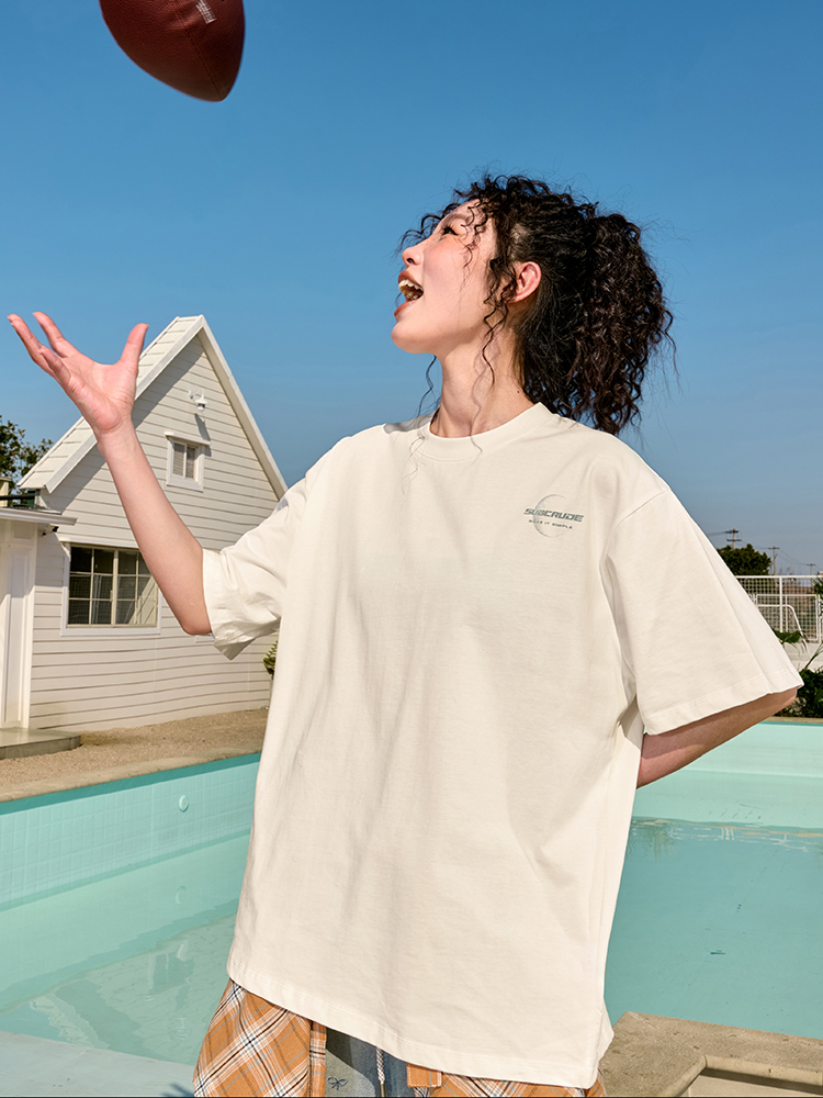 American Retro Streetwear Printed Heavy Loose Half-Sleeve T-Shirt for Men and Women - Trendy Summer 2025 Style American Retro Streetwear Printed Heavy Loose Half-Sleeve T-Shirt for Men and Women - Trendy Summer 2025 Style