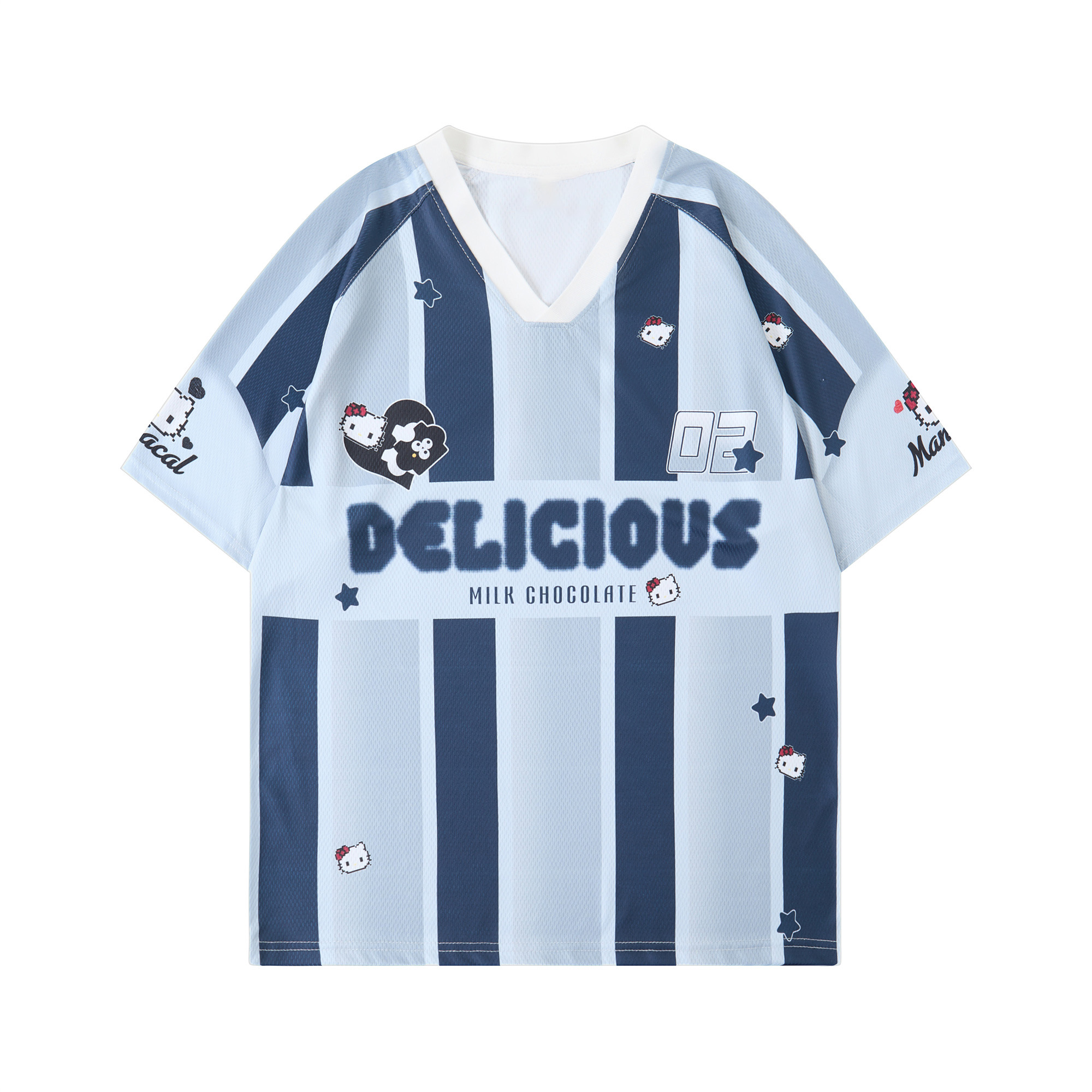 American Retro Striped Color-Blocking V-Neck Short Sleeve Jersey T-Shirt for Men and Women - Breathable Summer Sports Base Layer American Retro Striped Color-Blocking V-Neck Short Sleeve Jersey T-Shirt for Men and Women - Breathable Summer Sports Base Layer