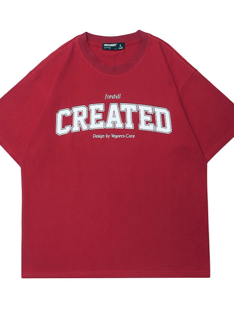 American Retro Style Letter Print Pure Cotton Short-Sleeve T-Shirt for Men and Women, Plus Size, Loose Fit Unisex Top American Retro Style Letter Print Pure Cotton Short-Sleeve T-Shirt for Men and Women, Plus Size, Loose Fit Unisex Top