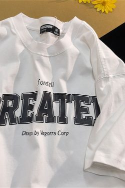 American Retro Style Letter Print Pure Cotton Short-Sleeve T-Shirt for Men and Women, Plus Size, Loose Fit Unisex Top