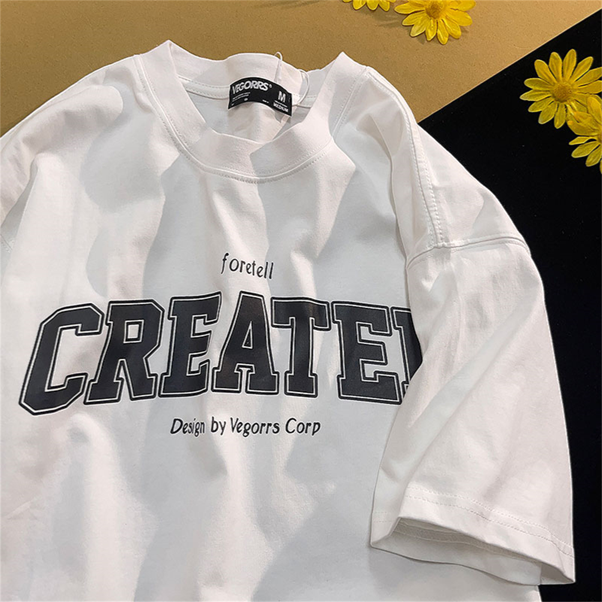 American Retro Style Letter Print Pure Cotton Short-Sleeve T-Shirt for Men and Women, Plus Size, Loose Fit Unisex Top American Retro Style Letter Print Pure Cotton Short-Sleeve T-Shirt for Men and Women, Plus Size, Loose Fit Unisex Top