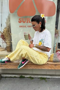 American Retro Summer Fruit Lemon Print Oversized Short Sleeve T-Shirt for Women - Trendy Hot Girl Top