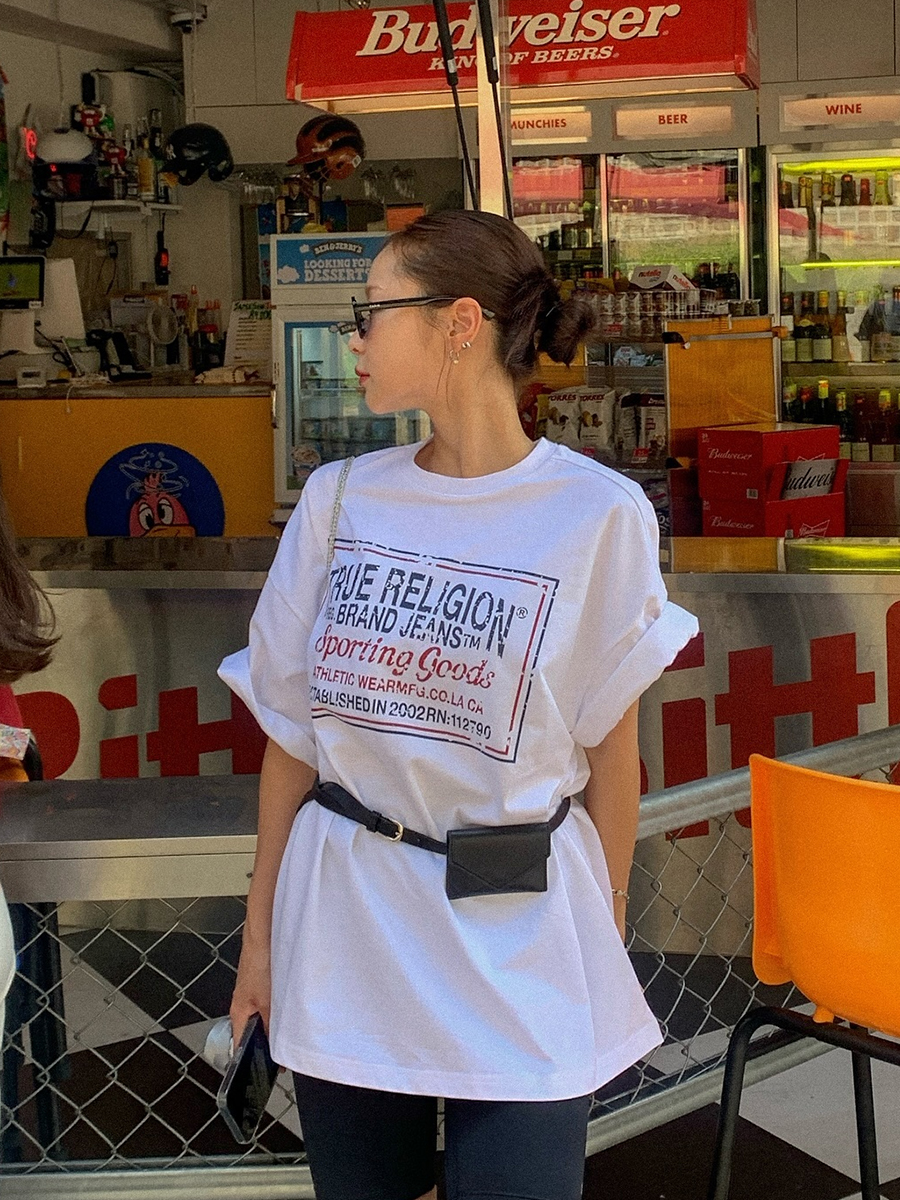 American Retro Trendy Letter Print White Oversized Short Sleeve T-Shirt for Women - Summer Fashion Hot Girl Style American Retro Trendy Letter Print White Oversized Short Sleeve T-Shirt for Women - Summer Fashion Hot Girl Style