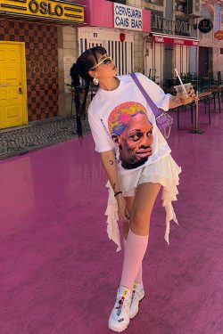 American Retro White Oversized Short Sleeve T-Shirt for Women - Summer Hip-Hop Style, European and American Trend