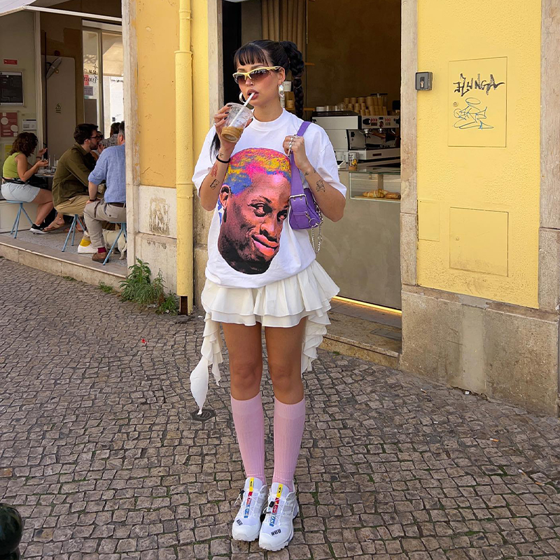 American Retro White Oversized Short Sleeve T-Shirt for Women - Summer Hip-Hop Style, European and American Trend American Retro White Oversized Short Sleeve T-Shirt for Women - Summer Hip-Hop Style, European and American Trend