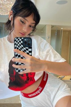 American Retro White Oversized T-Shirt for Women - Summer Short Sleeve Loose Fit Top