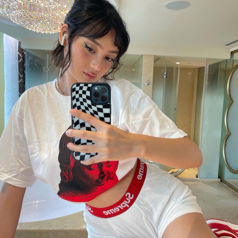 American Retro White Oversized T-Shirt for Women - Summer Short Sleeve Loose Fit Top American Retro White Oversized T-Shirt for Women - Summer Short Sleeve Loose Fit Top