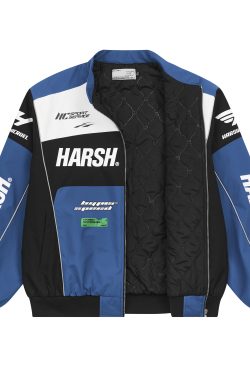 American-Style Motorcycle Racing Jacket | Harsh and Cruel Design | Unisex Biker Jacket for 90s and Y2K Inspired Fashion