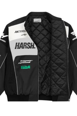 American-Style Motorcycle Racing Jacket | Harsh and Cruel Design | Unisex Biker Jacket for 90s and Y2K Inspired Fashion