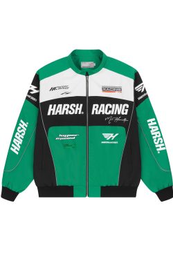 American-Style Motorcycle Racing Jacket | Harsh and Cruel Design | Unisex Biker Jacket for 90s and Y2K Inspired Fashion
