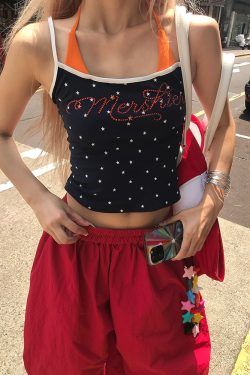 American Style Rhinestone Star Print Two-Piece Tank Top - Sexy Slim Summer Shirt for Women - Y2K Fashion
