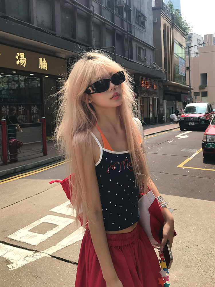 American Style Rhinestone Star Print Two-Piece Tank Top - Sexy Slim Summer Shirt for Women - Y2K Fashion American Style Rhinestone Star Print Two-Piece Tank Top - Sexy Slim Summer Shirt for Women - Y2K Fashion