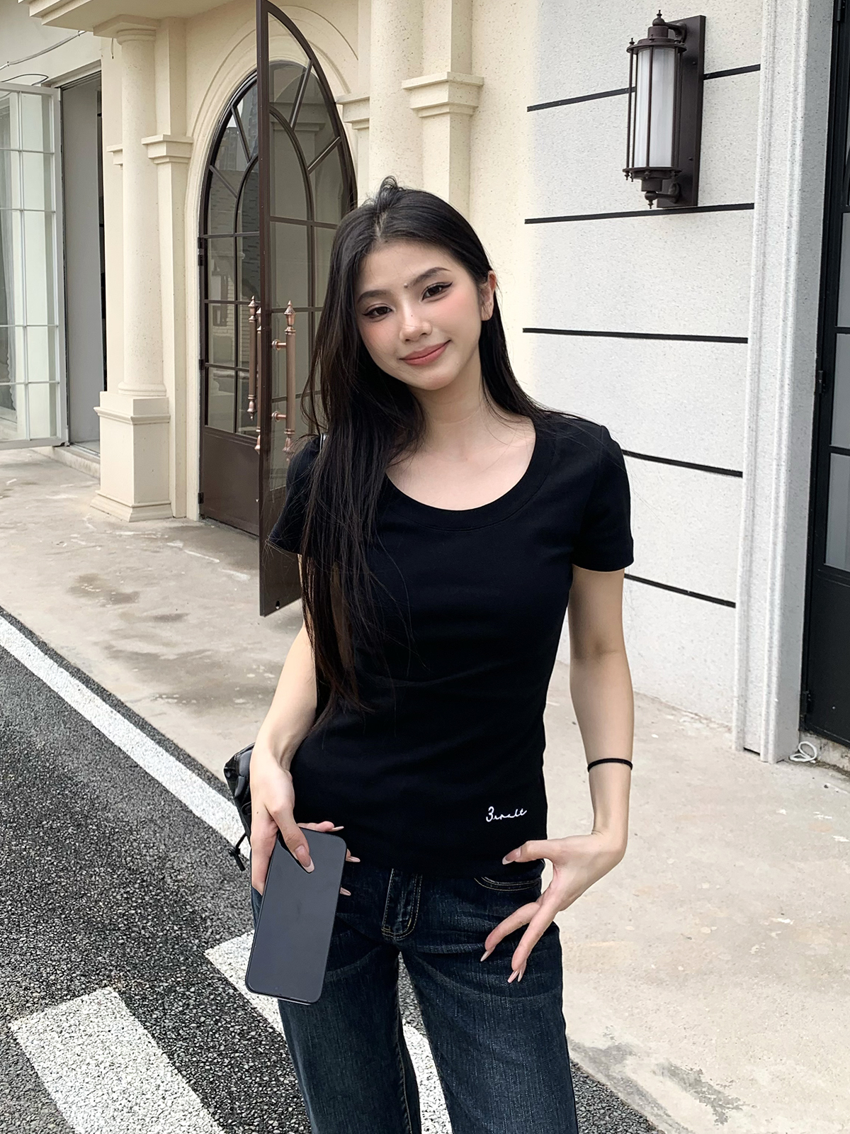 American Style Short Sleeve T-Shirt for Women - Pure Desire Slim Fit Round Neck Top - Versatile Spring Summer 2025 Fashion American Style Short Sleeve T-Shirt for Women - Pure Desire Slim Fit Round Neck Top - Versatile Spring Summer 2025 Fashion