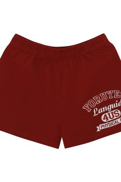 American Vintage Campus Style Slogan Logo Casual Shorts - Slim Fit Versatile Fashion for Trendy Looks