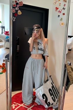 American Vintage Dog Heart Letter Print Asymmetrical Shoulder Short Sleeve T-Shirt - Versatile Summer Style