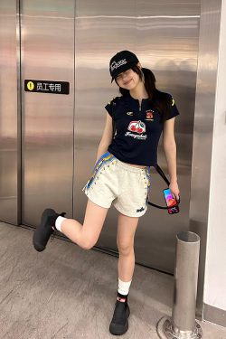 American Vintage Embroidered Ethnic Style Casual Shorts for Women - Slim Fit, Side Print, Trendy INS Look