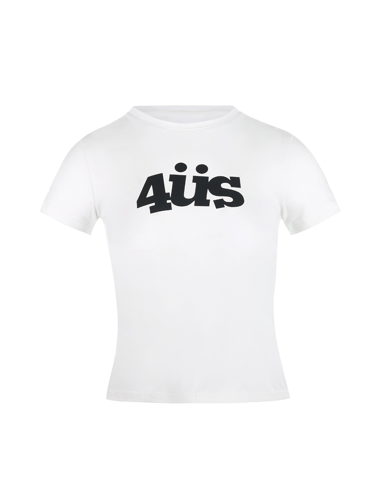 American Vintage Fun Letter Print Slimming Short T-Shirt for Women - Trendy 90s Style Shoulder-Fitting Top American Vintage Fun Letter Print Slimming Short T-Shirt for Women - Trendy 90s Style Shoulder-Fitting Top