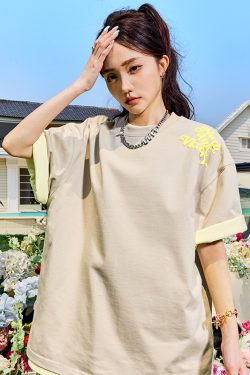 American Vintage Letter Print Short Sleeve T-Shirt - Trendy Hip Hop Loose Fit Unisex Style for Summer 2025