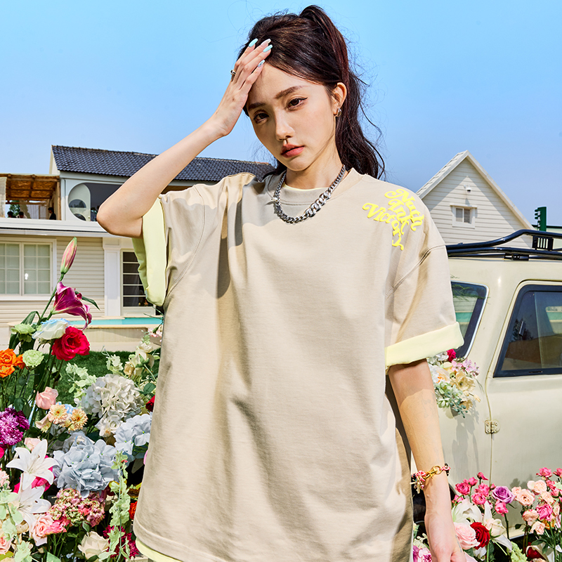 American Vintage Letter Print Short Sleeve T-Shirt - Trendy Hip Hop Loose Fit Unisex Style for Summer 2025 American Vintage Letter Print Short Sleeve T-Shirt - Trendy Hip Hop Loose Fit Unisex Style for Summer 2025