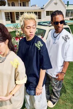 American Vintage Letter Print Short Sleeve T-Shirt - Trendy Hip Hop Loose Fit Unisex Style for Summer 2025