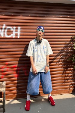 American Vintage Letter Print Short Sleeve Unisex Loose Casual Summer T-Shirt - Versatile 90s Inspired Essential Top