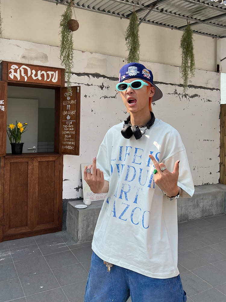 American Vintage Letter Print Short Sleeve Unisex Loose Casual Summer T-Shirt - Versatile 90s Inspired Essential Top American Vintage Letter Print Short Sleeve Unisex Loose Casual Summer T-Shirt - Versatile 90s Inspired Essential Top