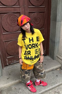 American Vintage Letter Print Short Sleeve Unisex Summer T-Shirt - Casual Loose Fit Round Neck Streetwear Style