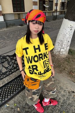 American Vintage Letter Print Short Sleeve Unisex Summer T-Shirt - Casual Loose Fit Round Neck Streetwear Style