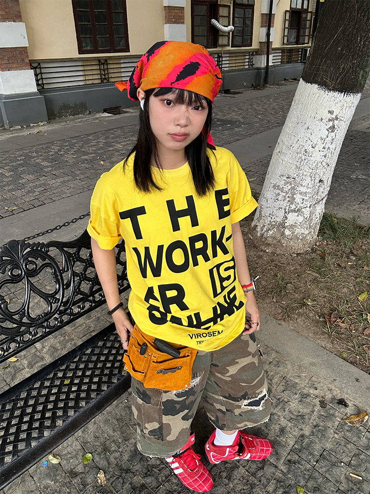 American Vintage Letter Print Short Sleeve Unisex Summer T-Shirt - Casual Loose Fit Round Neck Streetwear Style American Vintage Letter Print Short Sleeve Unisex Summer T-Shirt - Casual Loose Fit Round Neck Streetwear Style